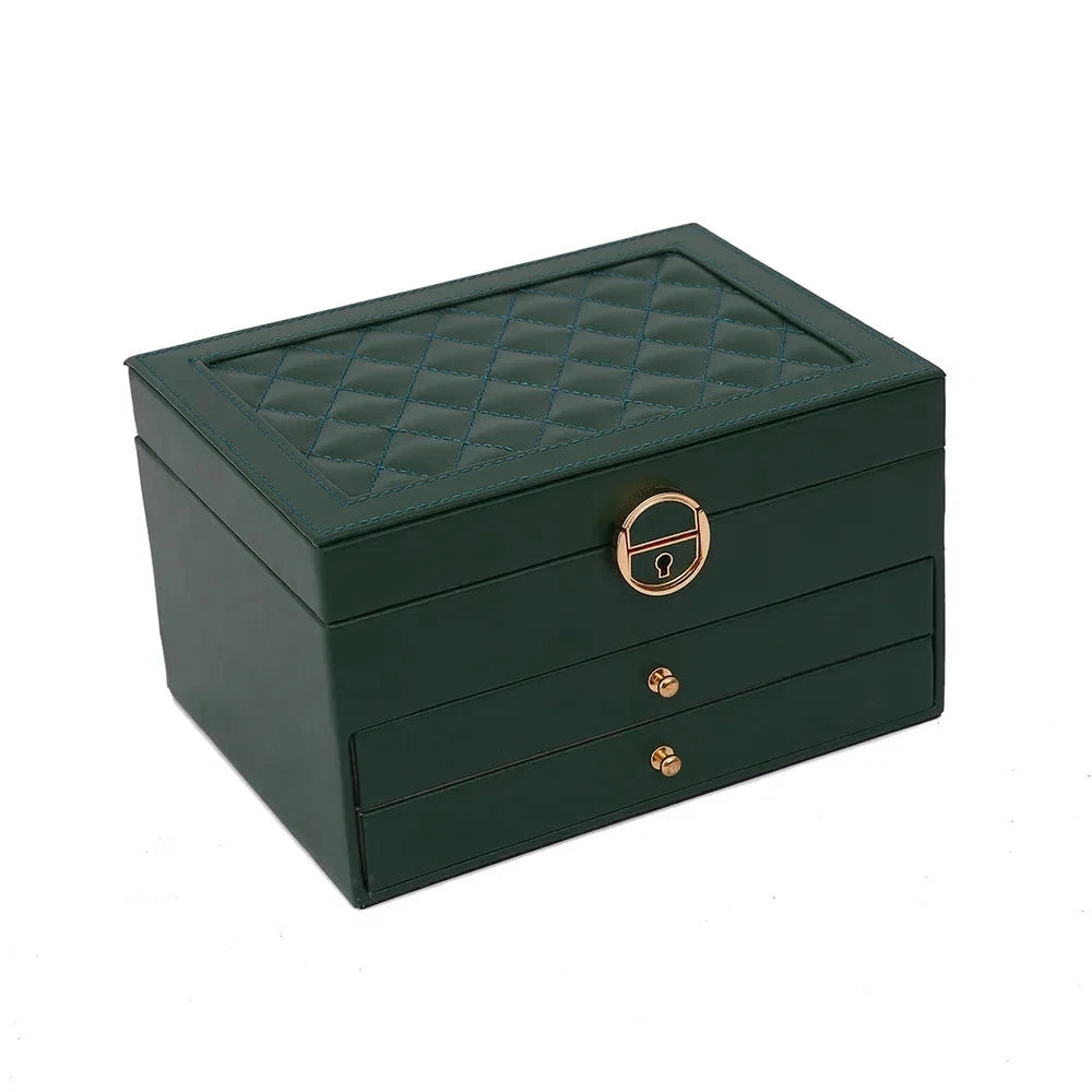 Leather Drawer Necklace Earrings Bracelets Jewelry Storage Box Organizer Display | eBay