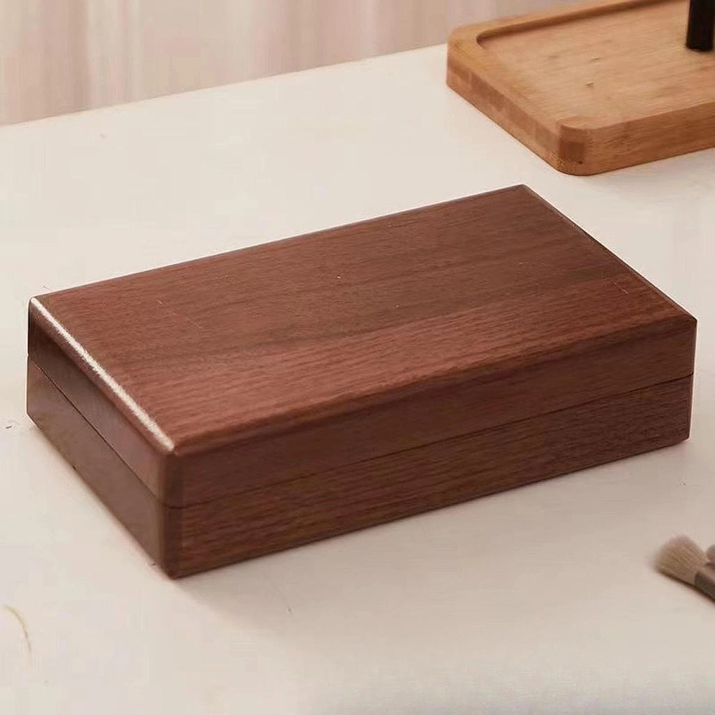 Travel Jewelry Box Storage Box Black Walnut for Women Wooden Dustproof Desktop | eBay