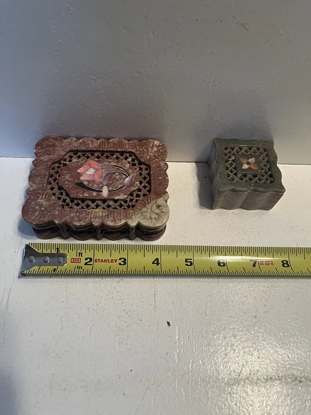 2 stone or hard resin jewelry boxes small items | eBay