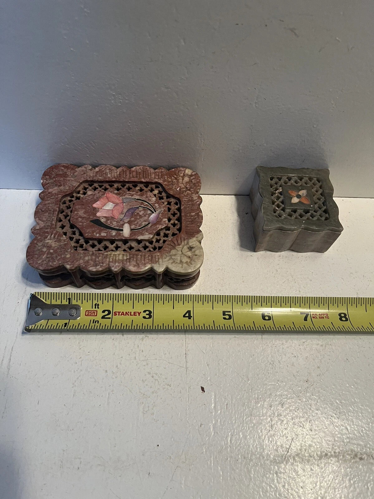 2 stone or hard resin jewelry boxes small items | eBay