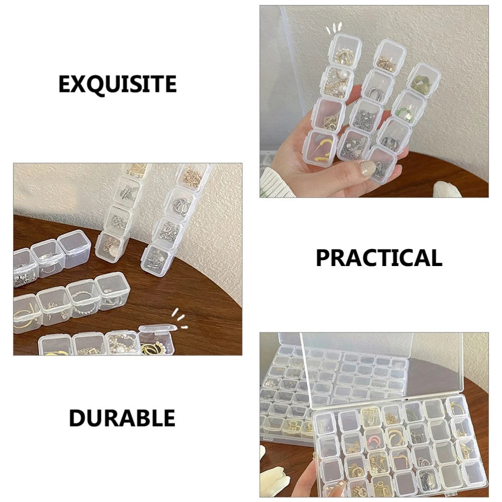 Clear Storage Box Earrings Organizer Transparent Jewelry Case Necklace Boxes | eBay