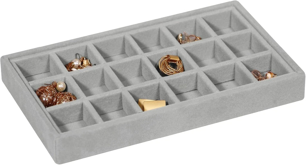 8 Pack Stackable Velvet Jewelry Trays Organizer Storage Box Display Trays Showca | eBay