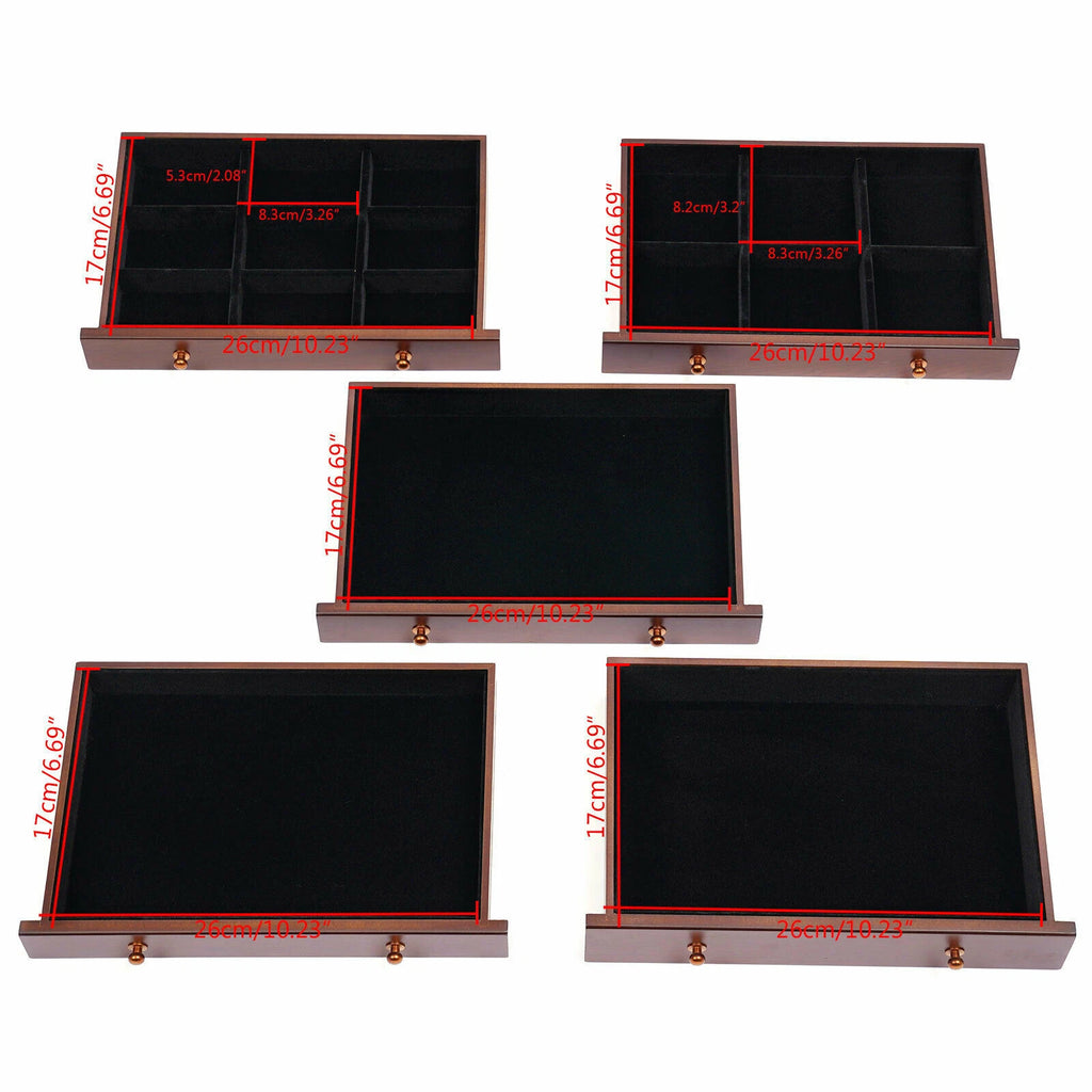 Wooden Jewelry Storage Box 6 Layer Watches Necklace Case Cabinet with Drawers | eBay