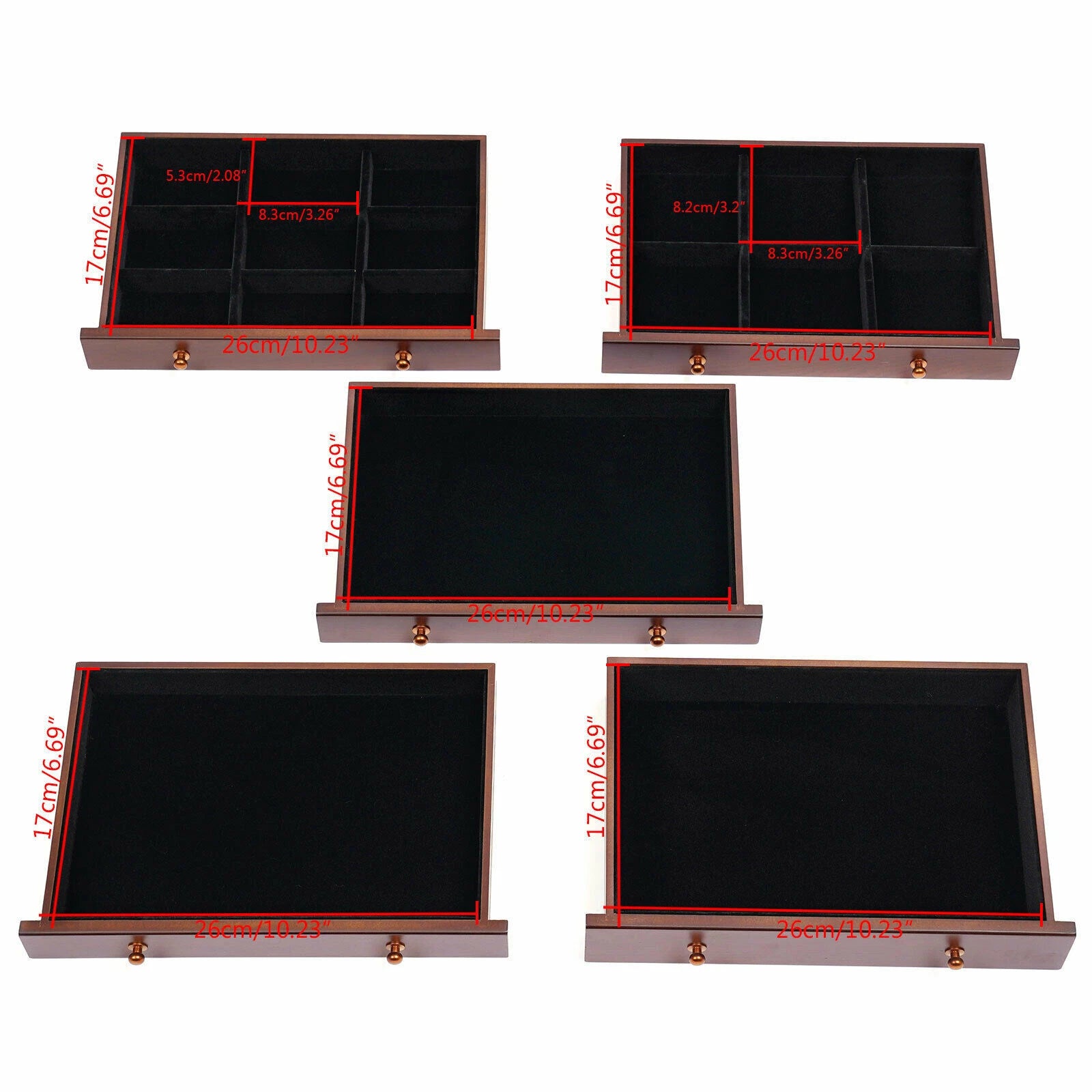 Wooden Jewelry Storage Box 6 Layer Watches Necklace Case Cabinet with Drawers | eBay