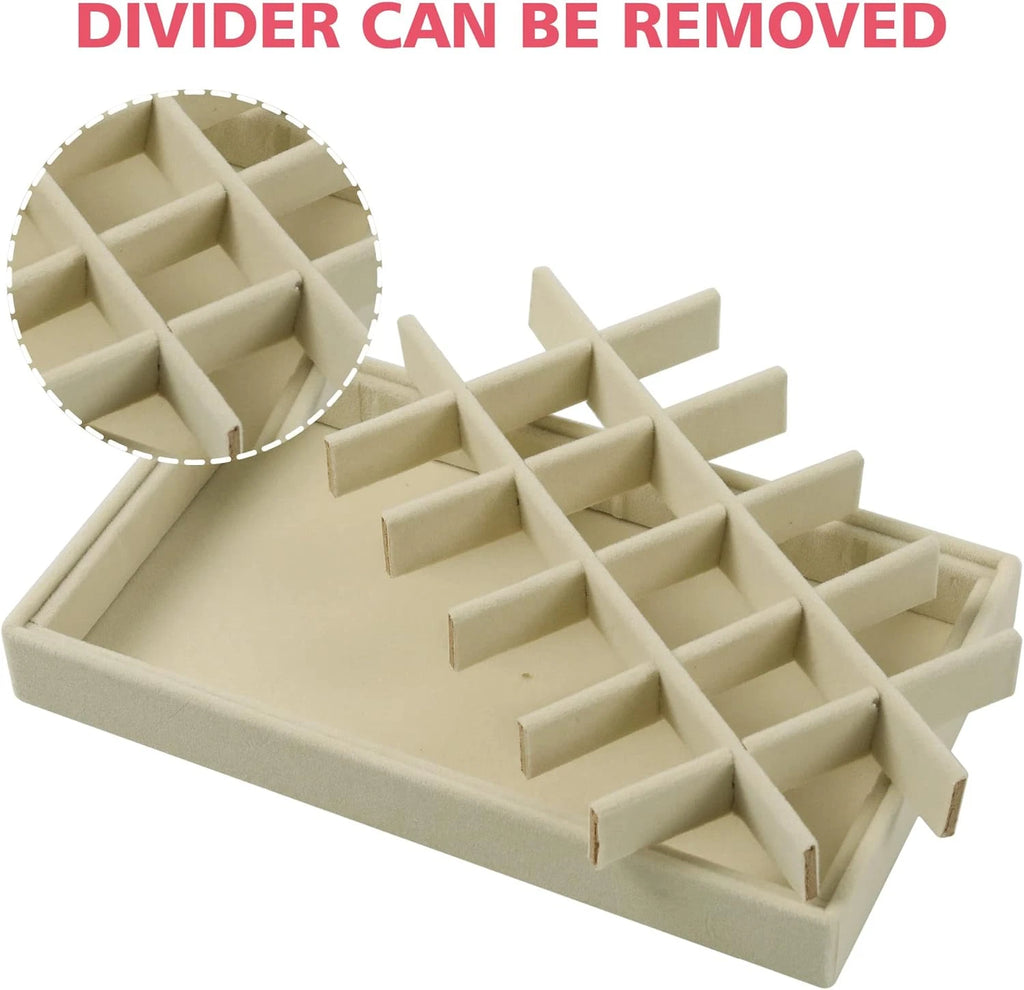 Set of 8 Stackable Velvet Jewelry Trays Organizer, Jewelry Storage Box Display T | eBay