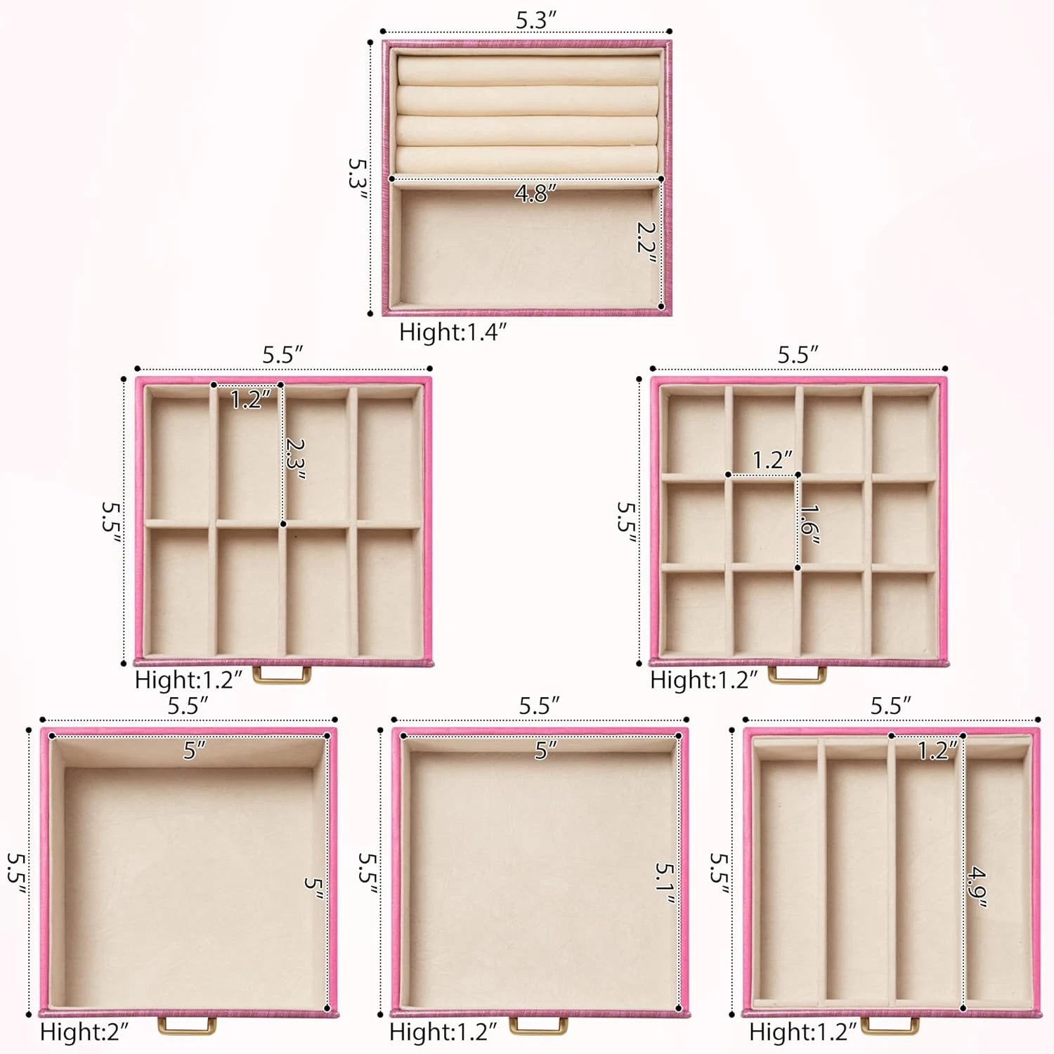 6-Tier Jewelry Box Lockable Leather Jewelry Storage Case with 5 Drawers for Wome | eBay