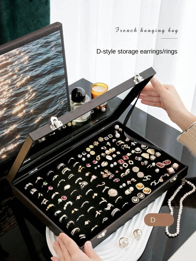 Jewelry Storage Box with Clear Lid for Earrings Necklaces Rings Organizer Holder | eBay