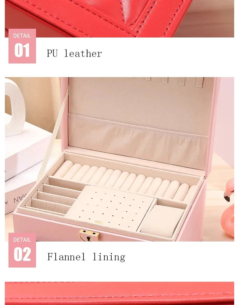 Leather Drawer Necklace Earrings Bracelets Jewelry Storage Box Organizer Display | eBay