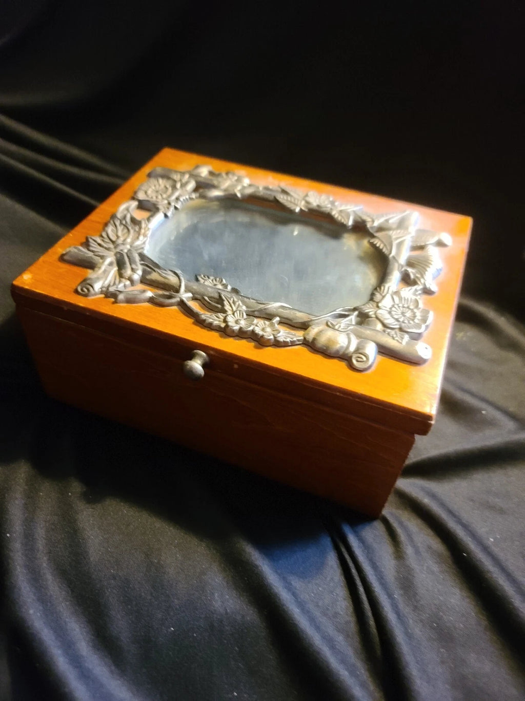 Jewelry Box Silvertone Inlays | eBay