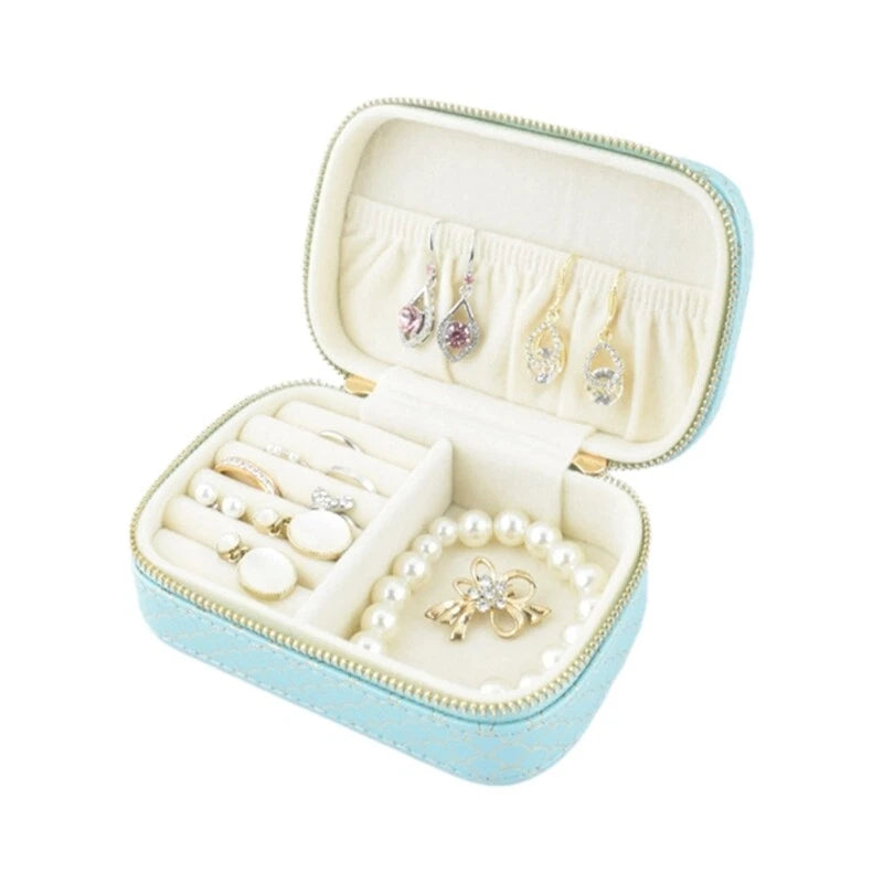 Large Capacity Jewelry Display Box Portable PU Travel Jewelry Case Storage Bag | eBay