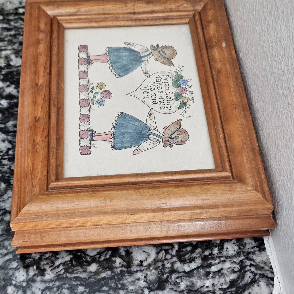 Vintage Mimi Wooden Framed Jewelry Box Friendship takes Two Me & You | eBay