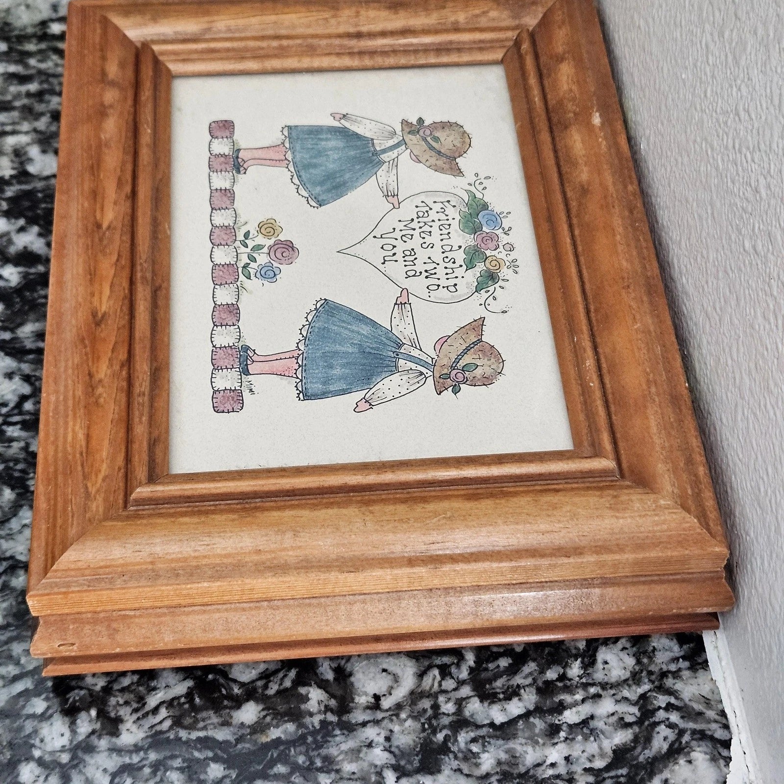 Vintage Mimi Wooden Framed Jewelry Box Friendship takes Two Me & You | eBay