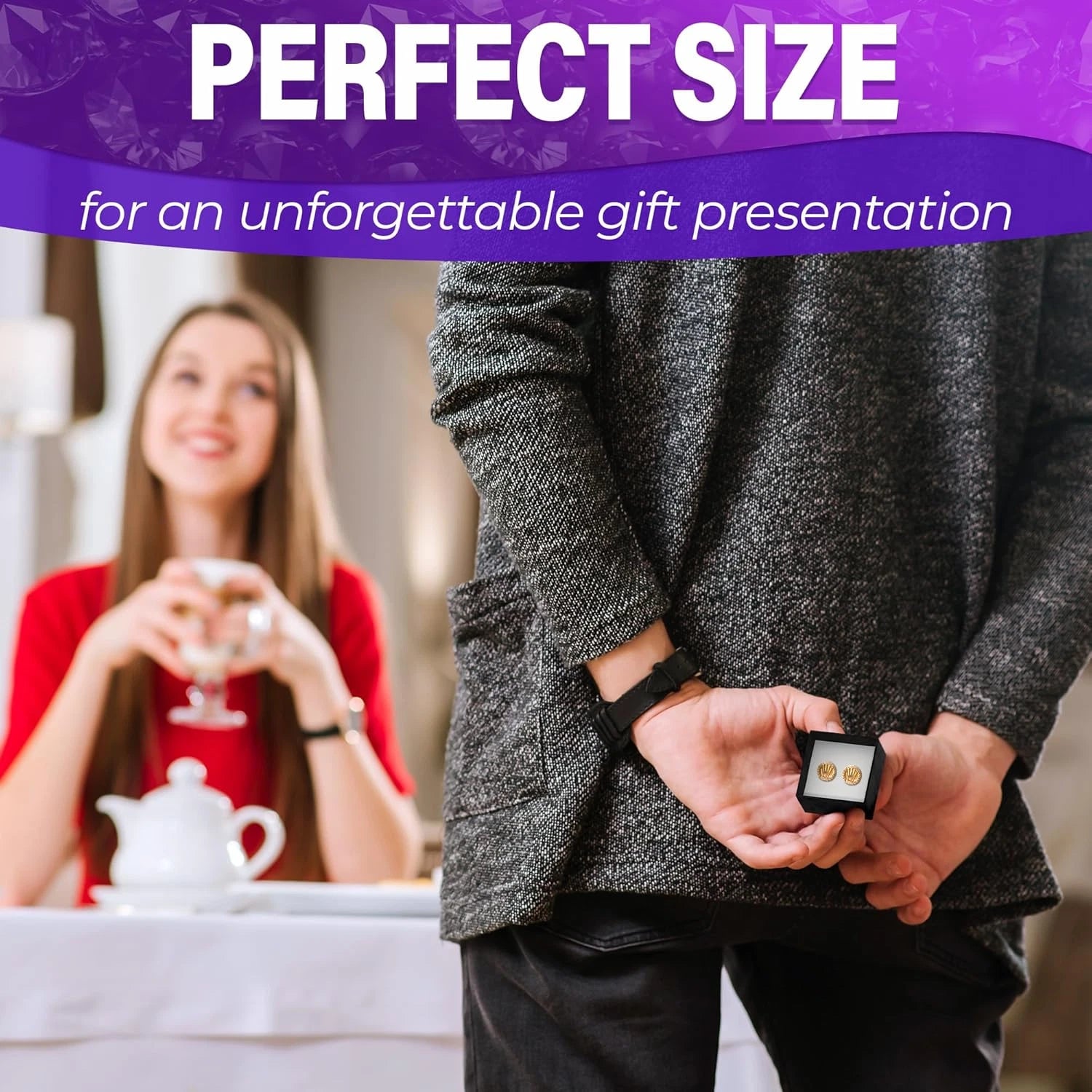 Set of 24 Black Ring Gift Box - Elegant Design Ring Jewelry Box Set, Lightweight | eBay