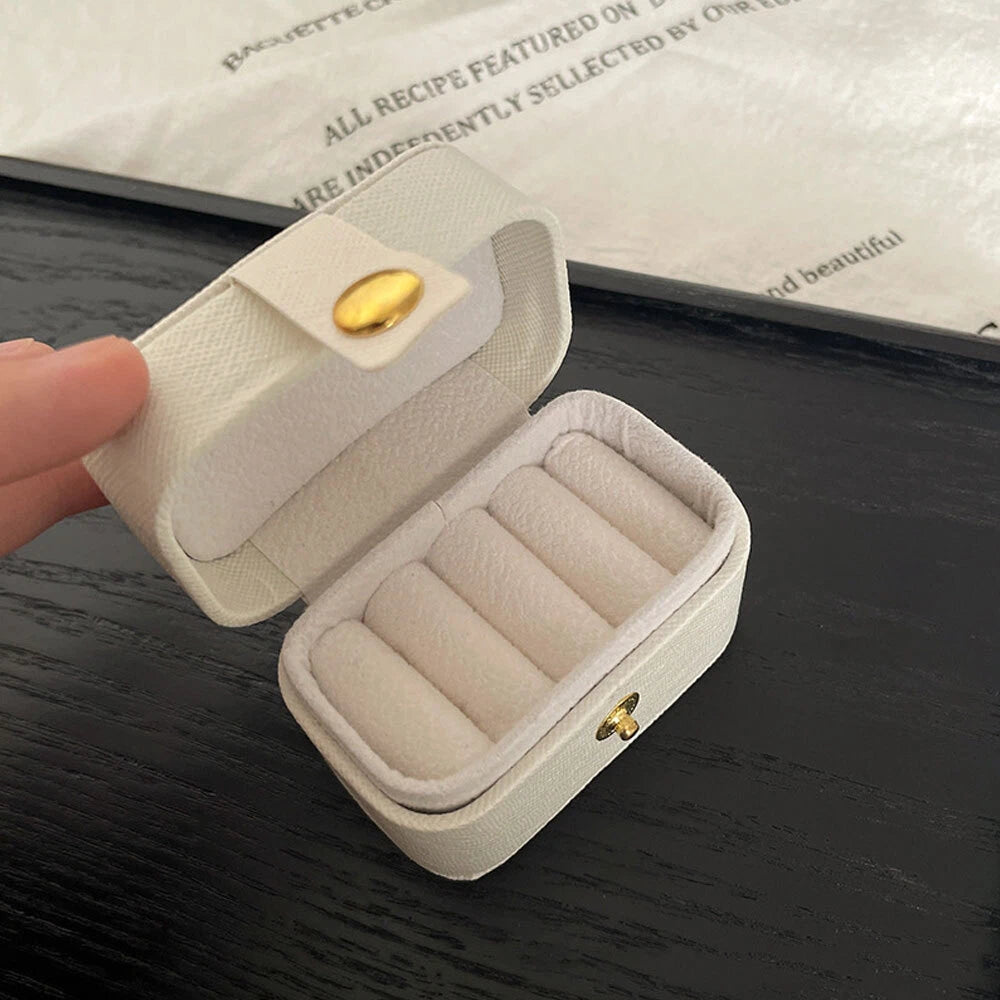 Women Portable Mini Jewelry Storage Case PU Leather Travel Jewelry Organizer Box | eBay