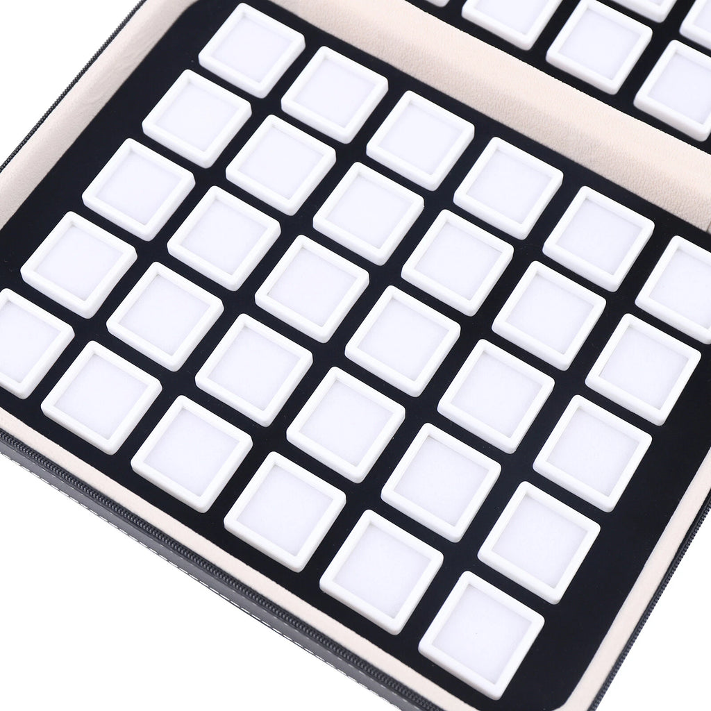 Jewelry Display Box Gemstone Jade Gem Organizer Earrings Storage Case 60 Grids | eBay