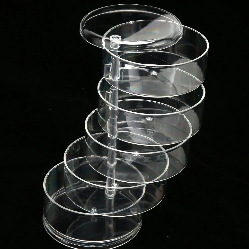 Rotatable Jewelry Box 5 Layer Transparent 360 Degree Rotation Space Saving E DGD | eBay