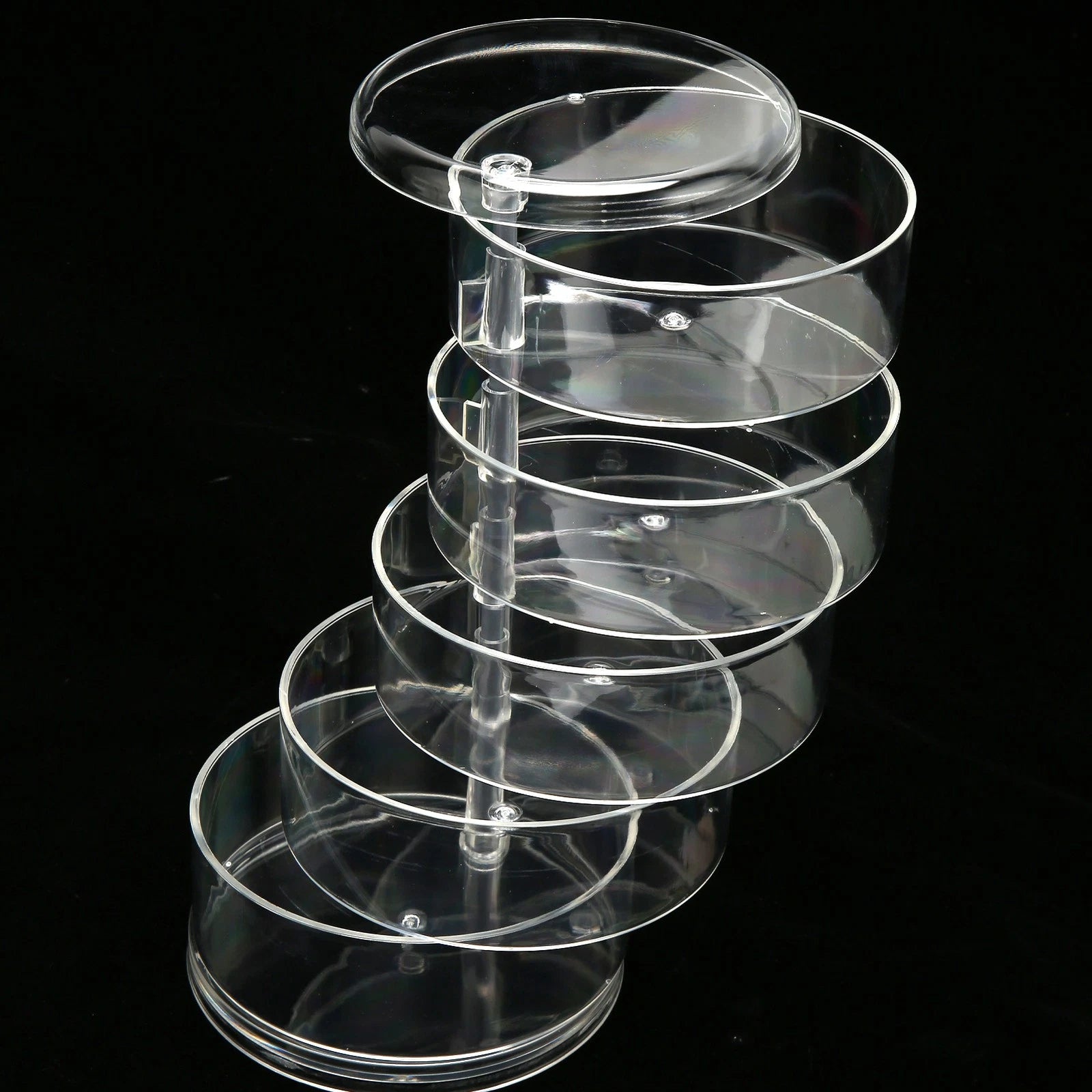 Rotatable Jewelry Box 5 Layer Transparent 360 Degree Rotation Space Saving E DGD | eBay