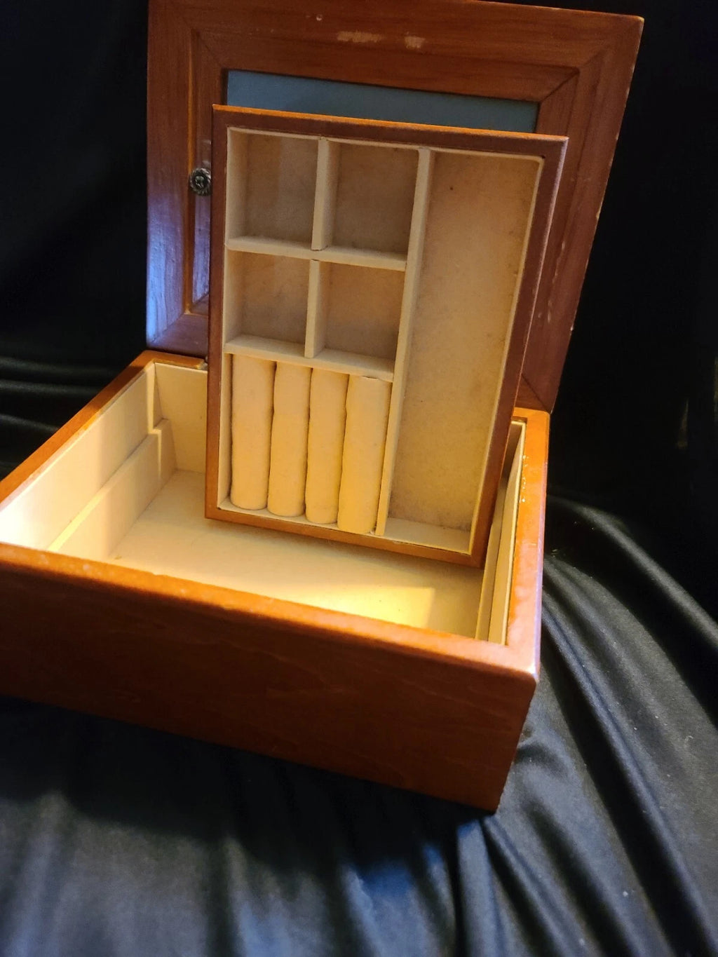 Jewelry Box Silvertone Inlays | eBay