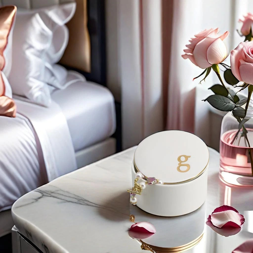 - Ceramic Jewelry Box, Elegant Embossed Jewelry Holder, Trinket Organizer with G | eBay