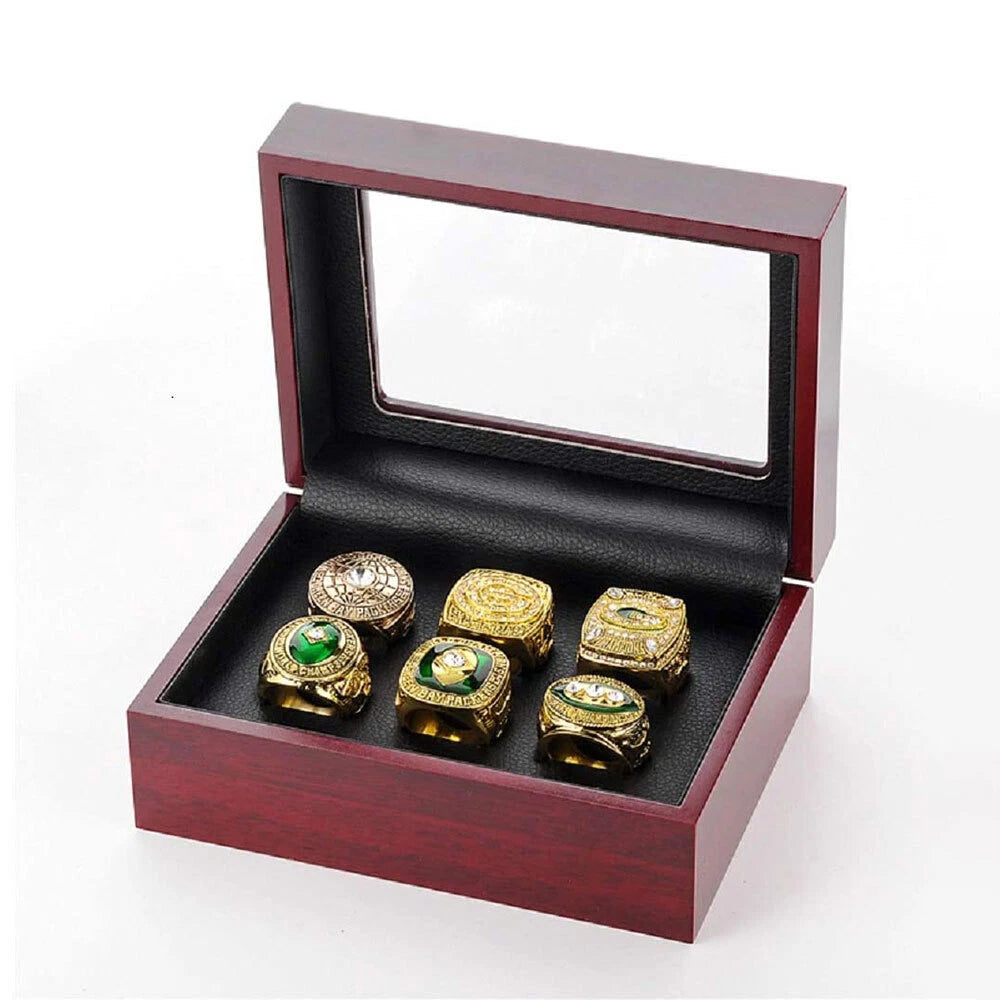 Championship Ring Display Case Box Wooden Storage Box for Sports Fans 5/6 Holes | eBay