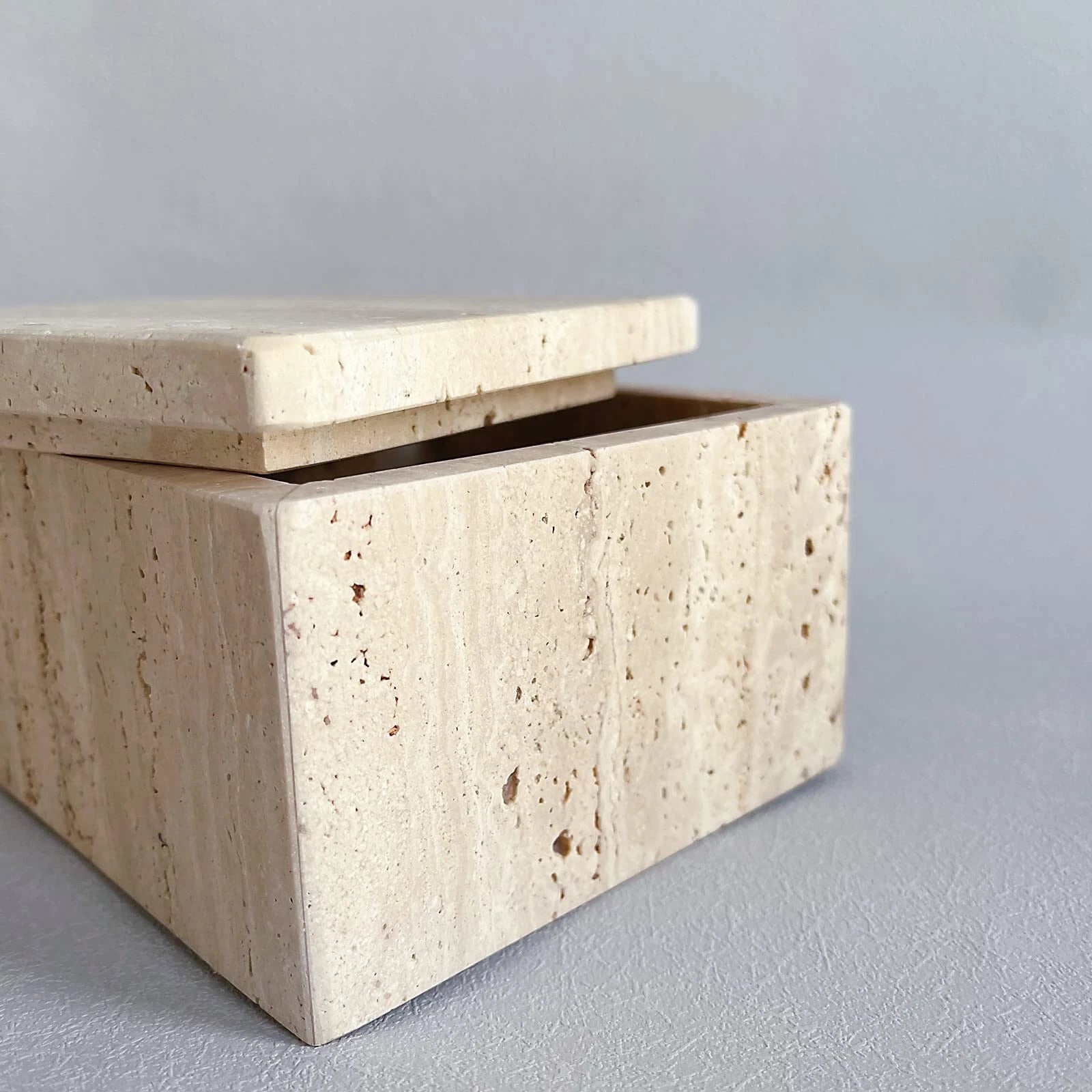 Natural Marble Ring Jewelry Box Cotton Swab Storage Box with Lid Storage Box ... | eBay