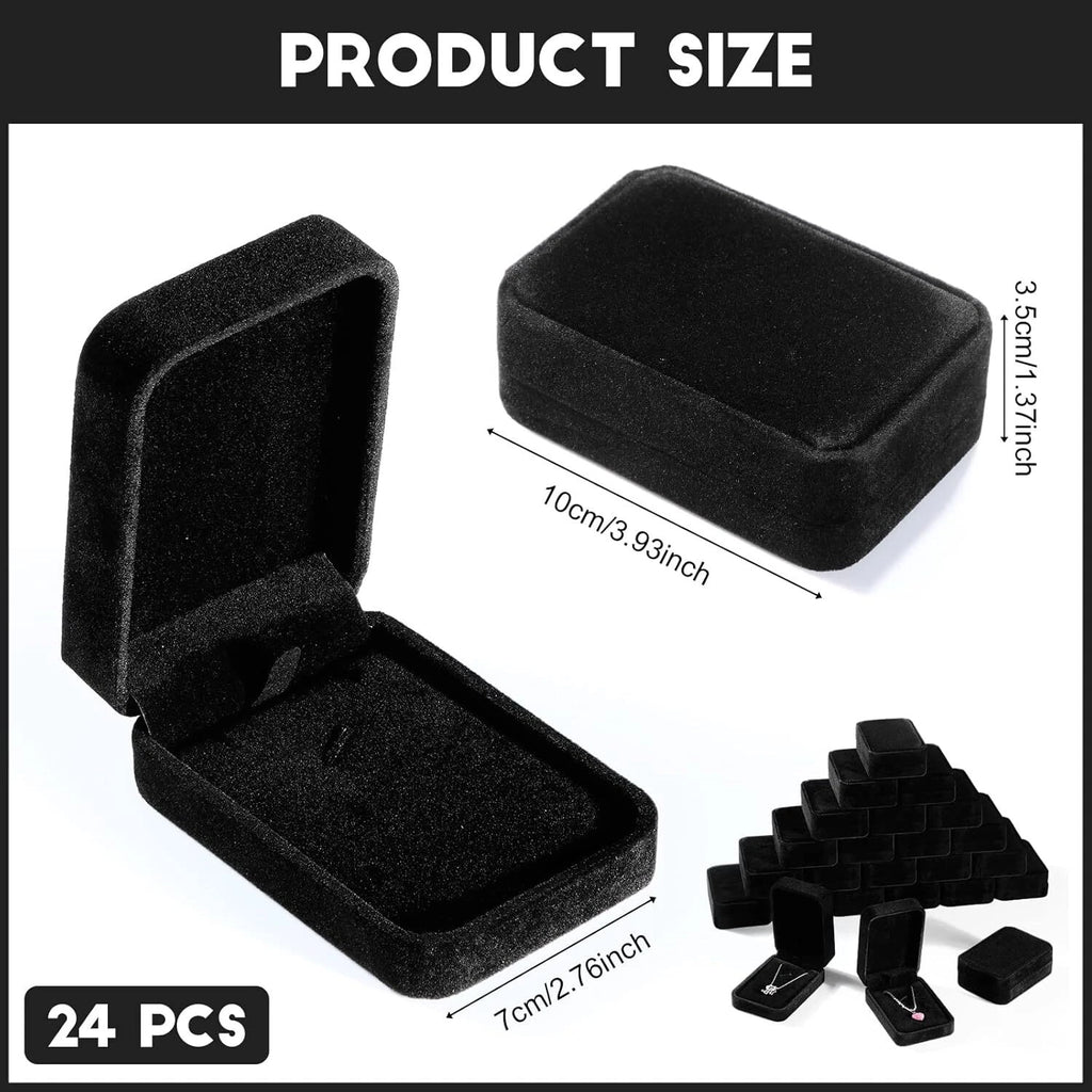 24 Pcs Necklace Pendant Box Velvet Jewelry Storage Display Case Ring Earring Pen | eBay