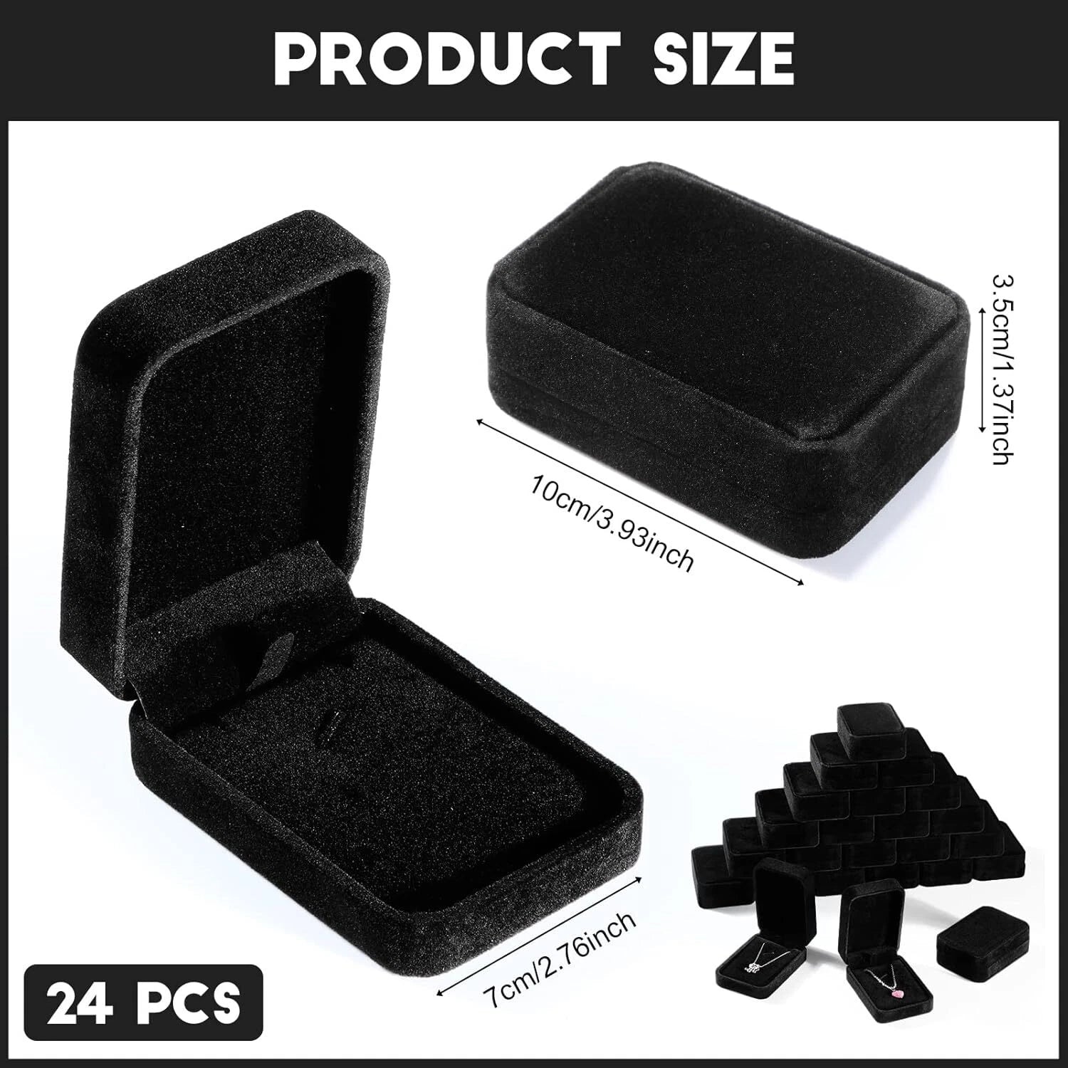 24 Pcs Necklace Pendant Box Velvet Jewelry Storage Display Case Ring Earring Pen | eBay