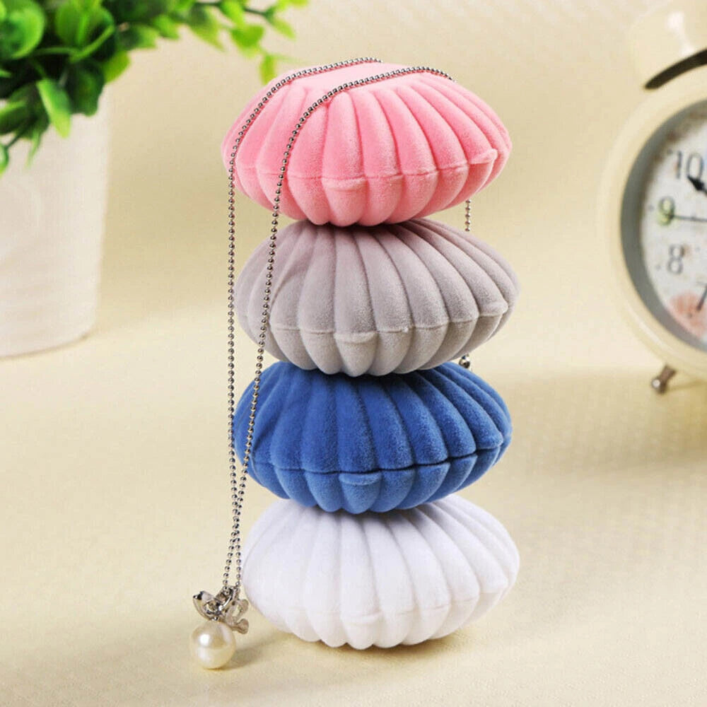 10Pcs Shell Velvet Ring Case Earrings Necklace Jewelry Display Storage Gift Box | eBay