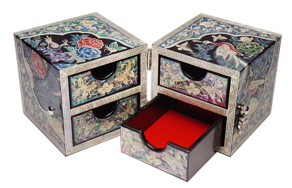 Mother of Pearl 4 Drawers Jewelry Box Necklace Bracelet Earrings Ring Box Case | eBay