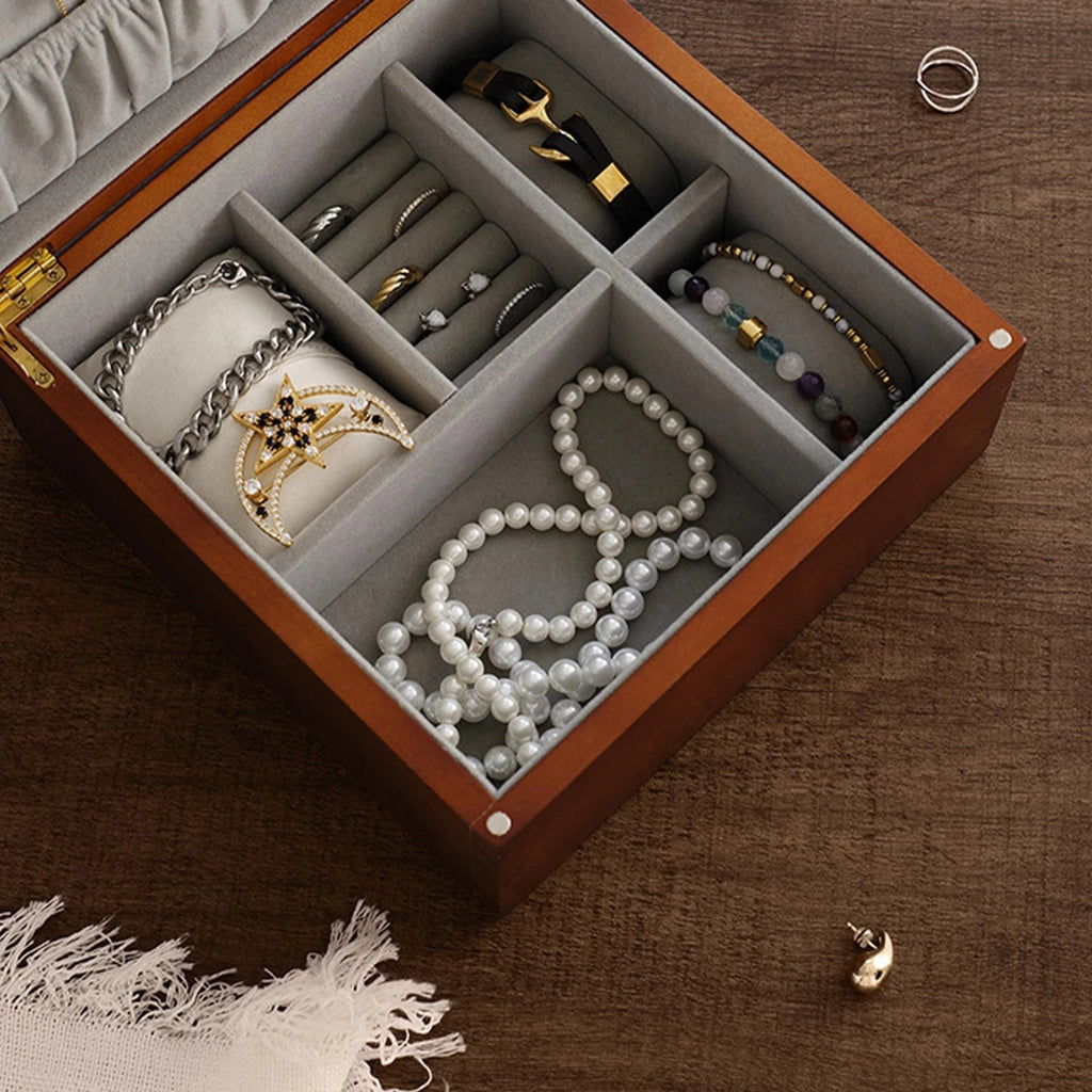 Mu&Ti Wooden Jewelry Box Organizer for Women, Wood Jewelry Organizer Storage ... | eBay