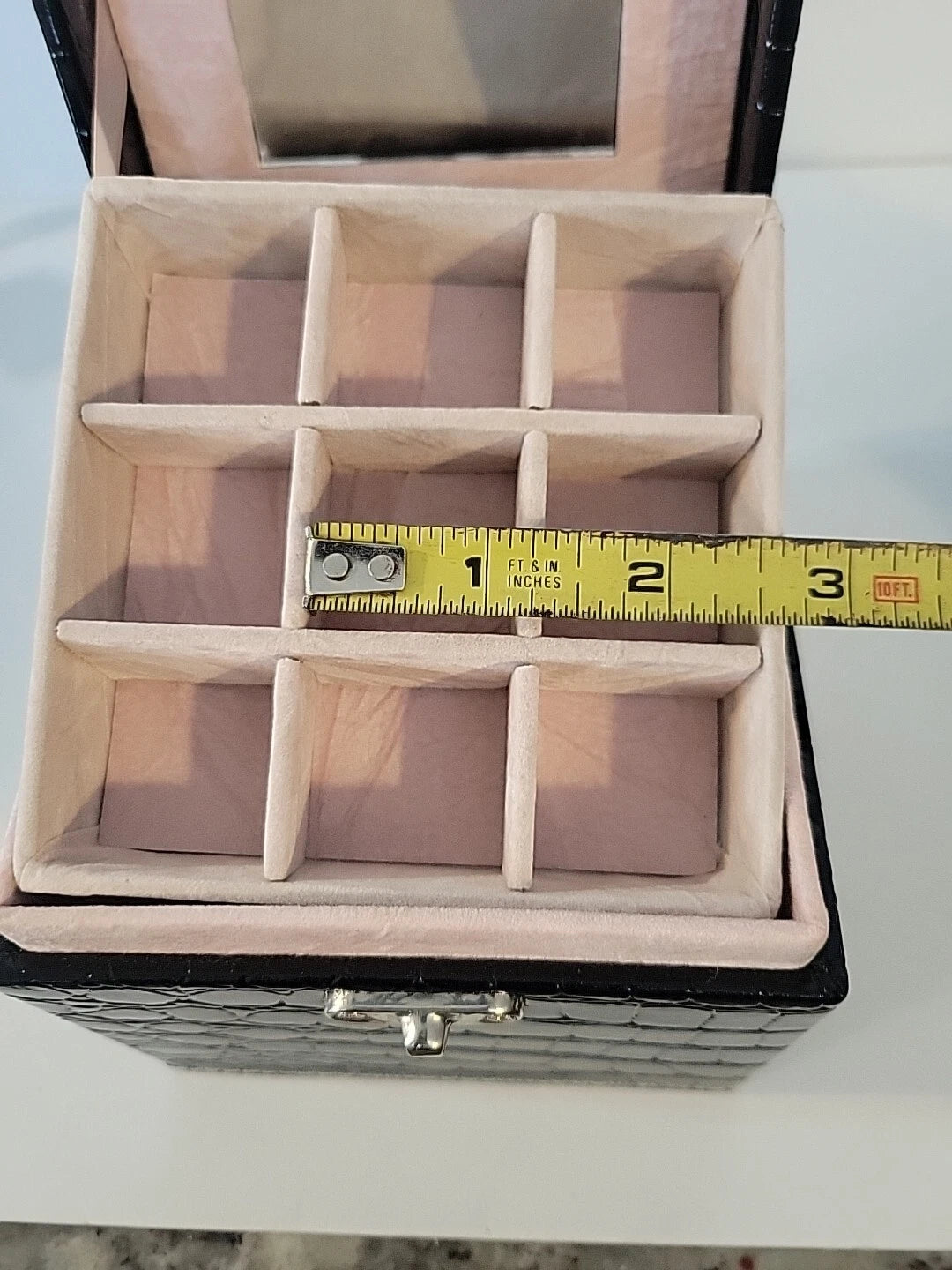 Black Square Mirror Jewelry Box Storage Organizer Women Case Jewelry | eBay