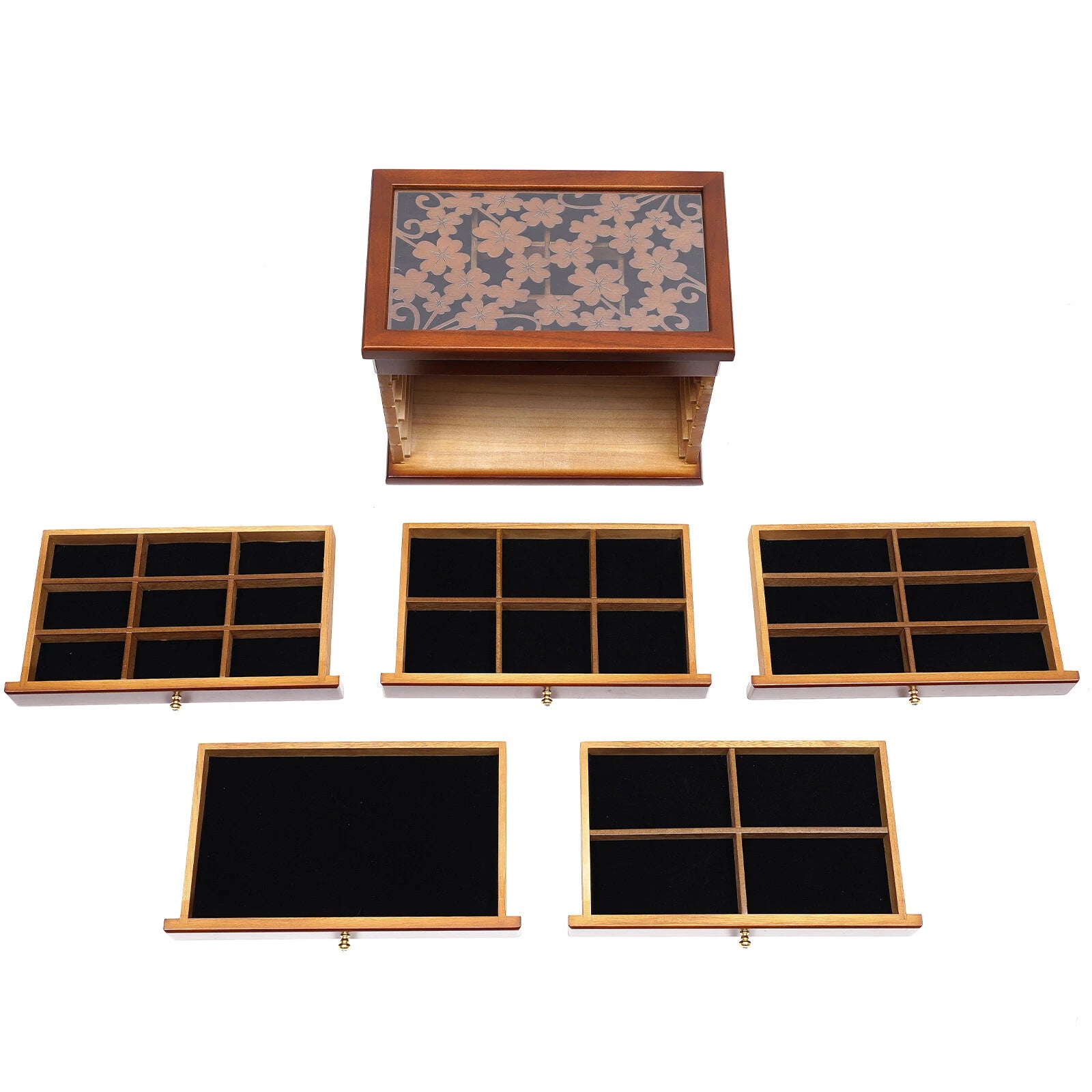 6 Layers Jewelry Box Wooden Jewelry Organizer/Collection Box For Women | eBay