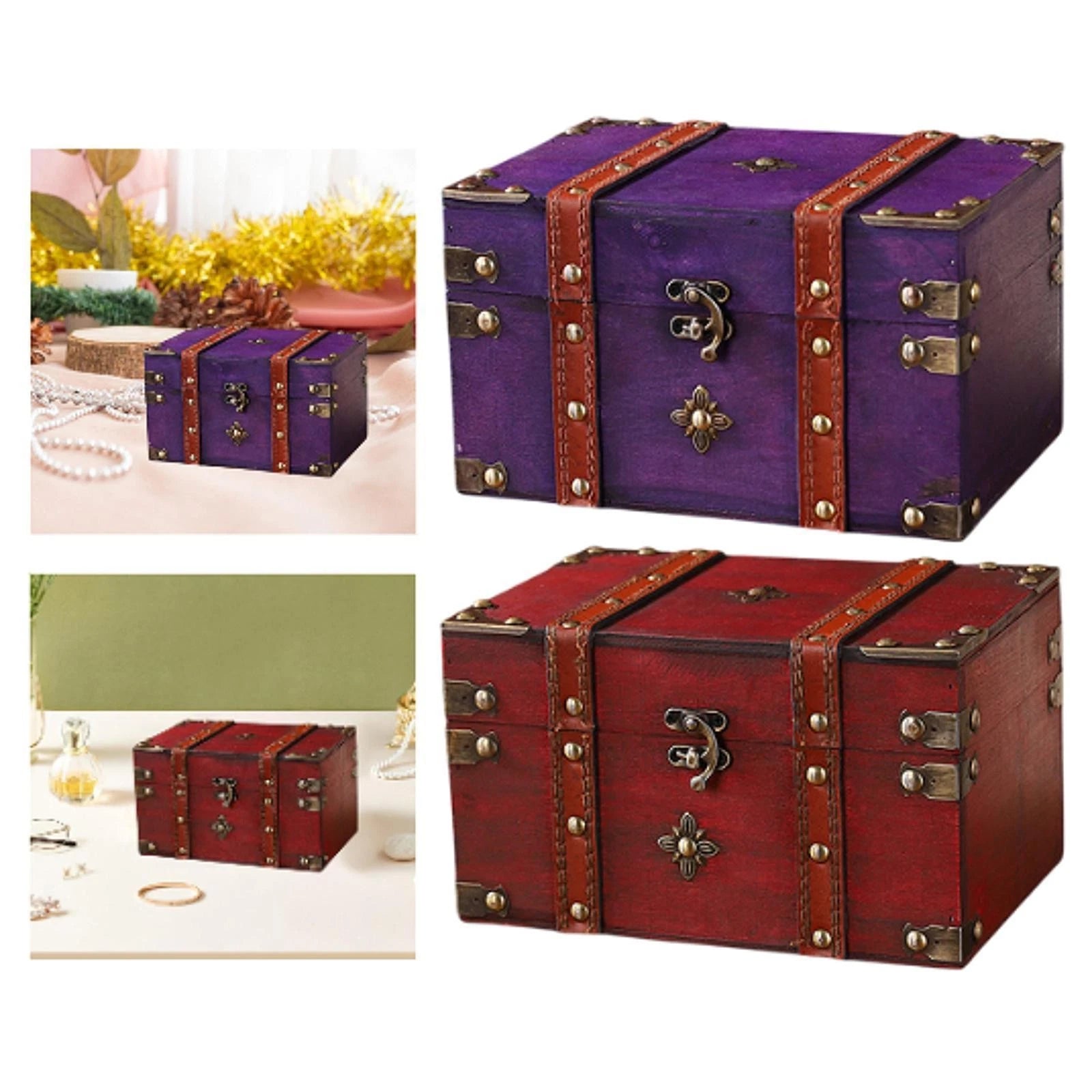 Treasure Box Jewelry Storage Box Desktop Jewelry Container Trinket Holder Box | eBay