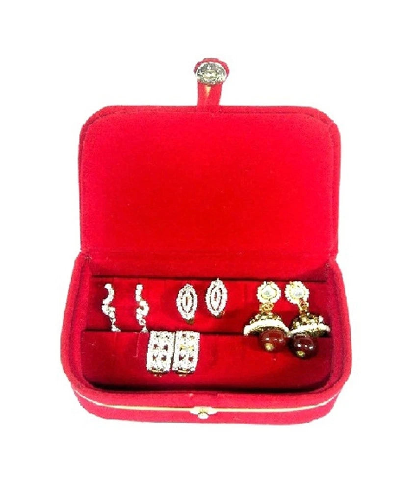 #COMBO ELEGANT 1 RING 1 EARNING JEWELRY STORAGE BOX ORGANIZER VELVET COATED CASE | eBay