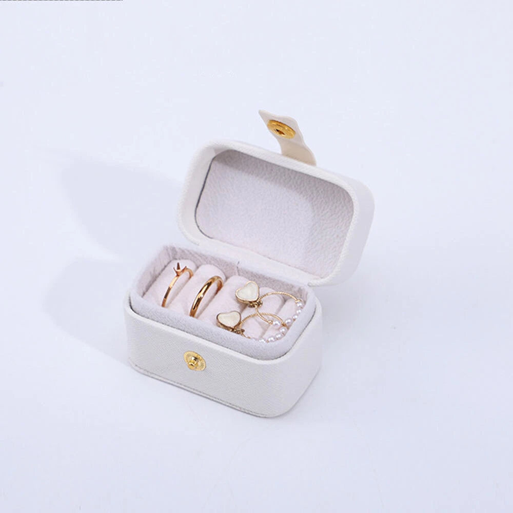 Women Portable Mini Jewelry Storage Case PU Leather Travel Jewelry Organizer Box | eBay