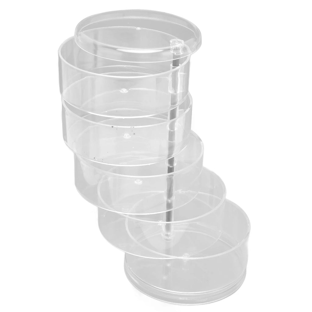 Rotatable Jewelry Box 5 Layer Transparent 360 Degree Rotation Space Saving E DGD | eBay
