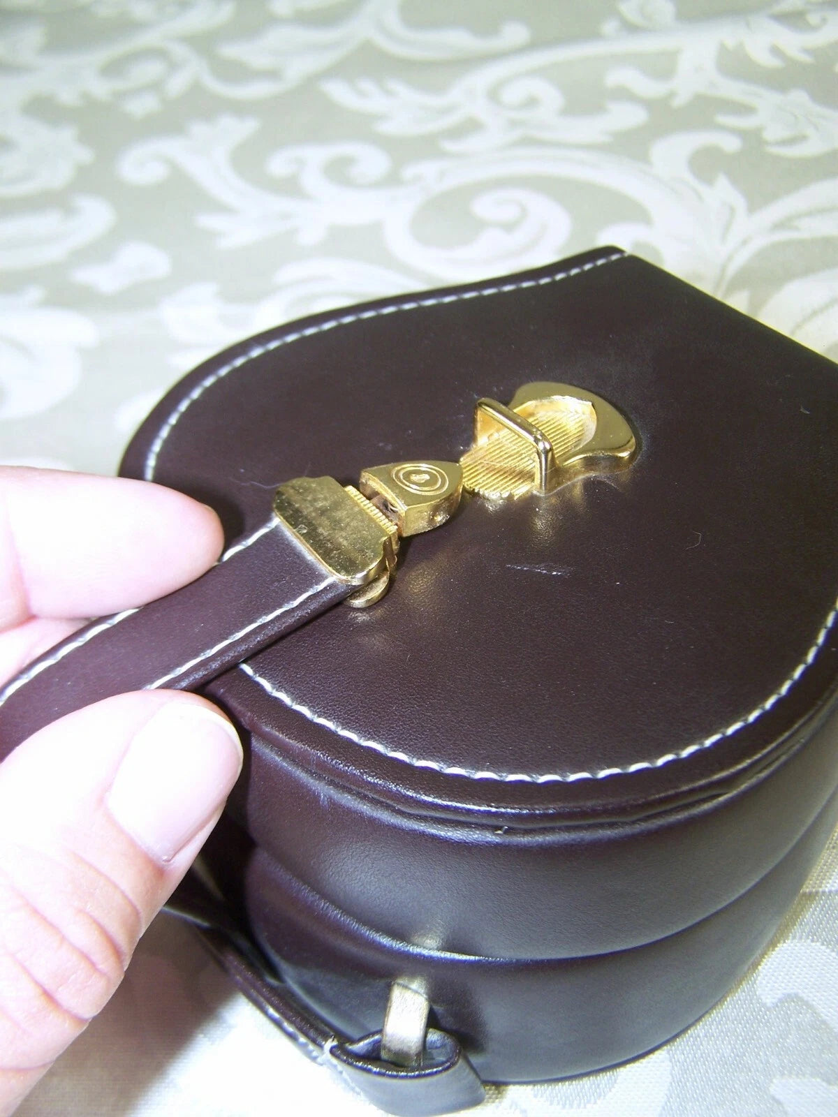 Small Jewelry Box Brown with Clasp For rings Chains Earrings Storage | eBay