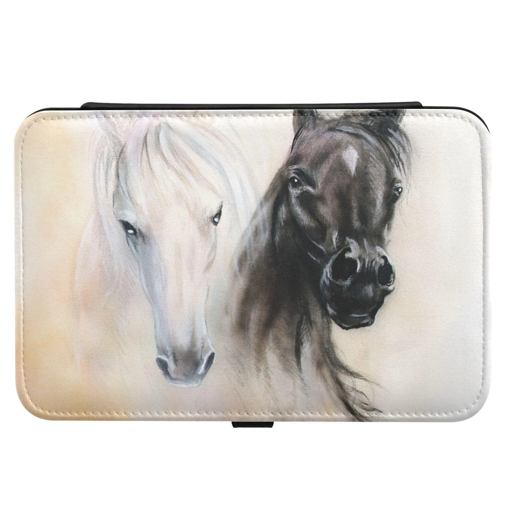 senya Leather Jewelry Box, Black and White Horse Necklace Ring Earrings Stora... | eBay