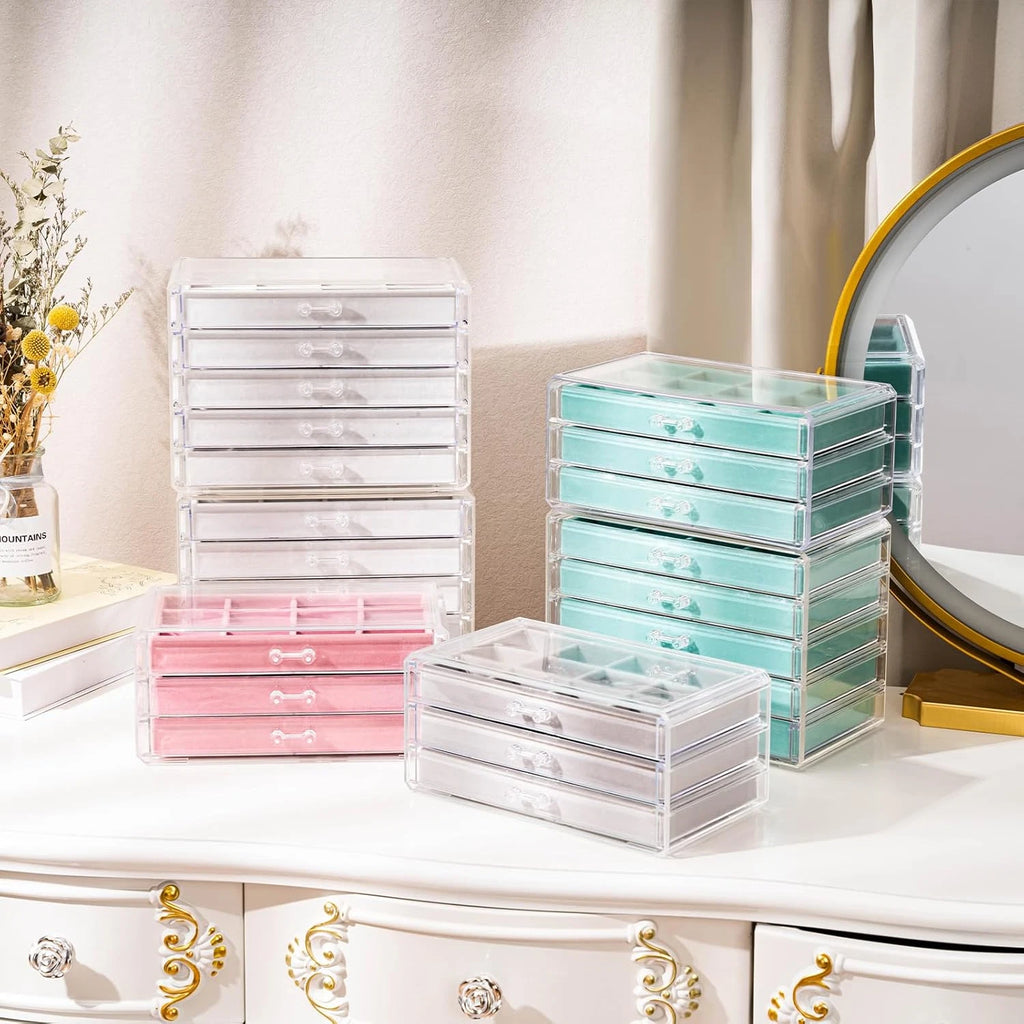 Earring Holder Organizer Jewelry Box with 8 Drawers, Acrylic Clear Earring Case | eBay