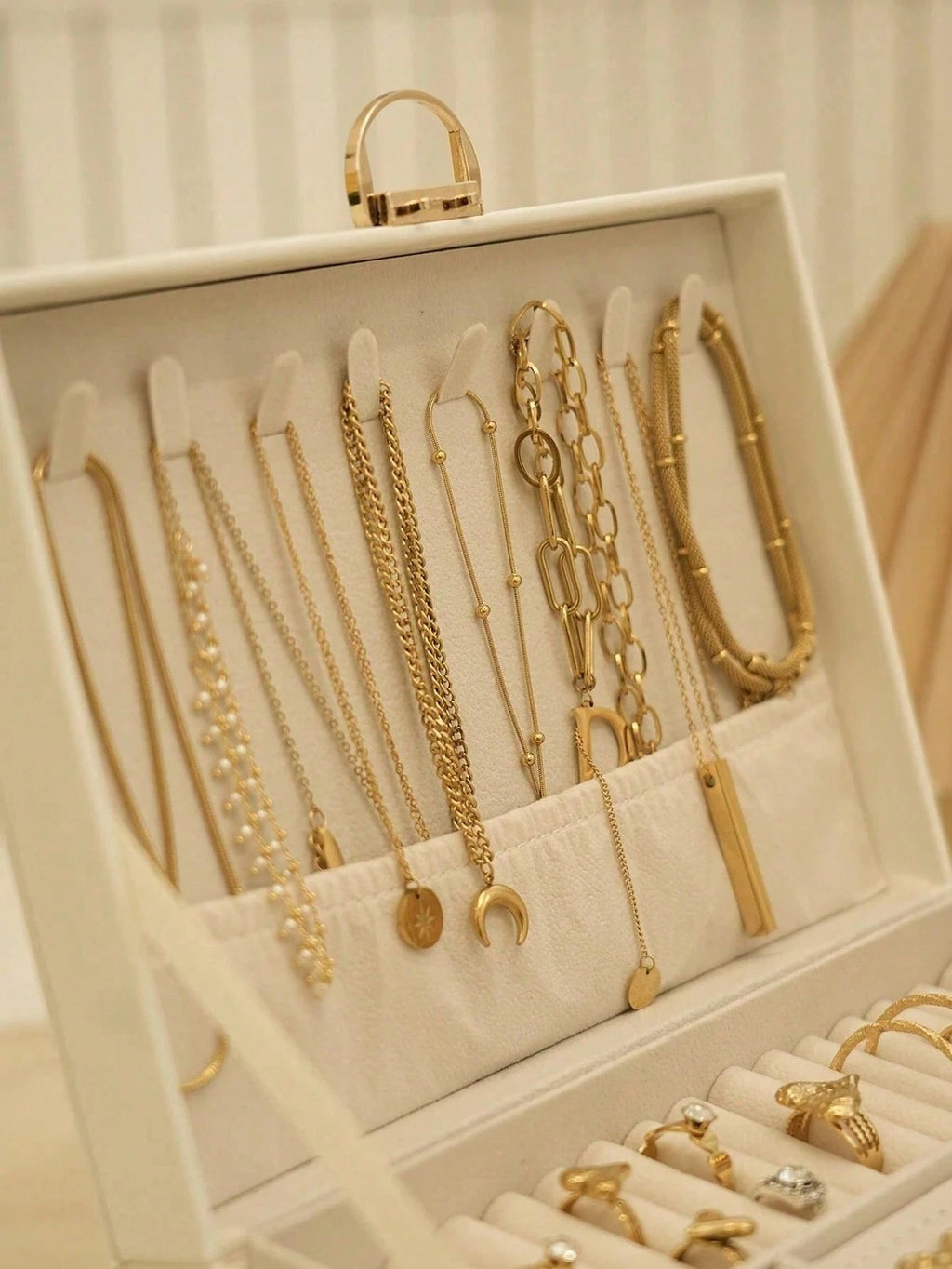 NGE-3-Layer Locking Large Capacity Jewelry Storage Box, Portable Jewelry Storag | eBay