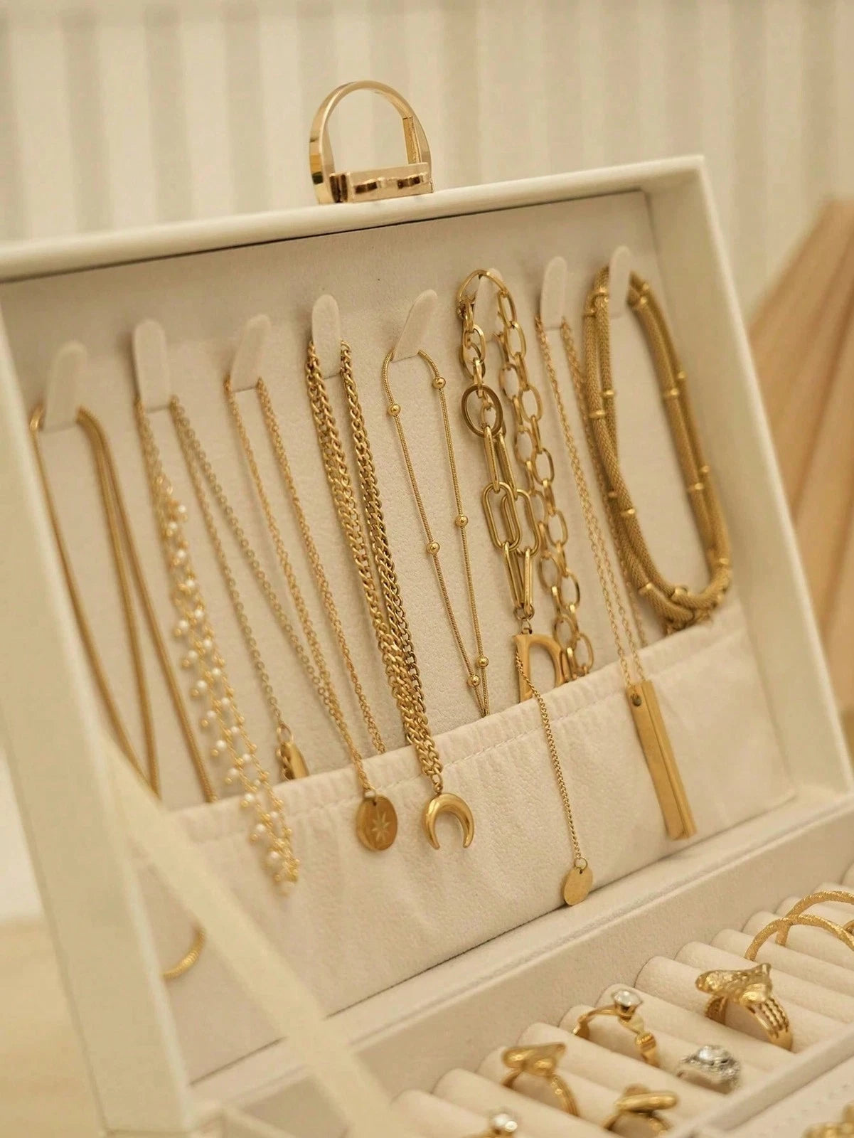 NGE-3-Layer Locking Large Capacity Jewelry Storage Box, Portable Jewelry Storag | eBay