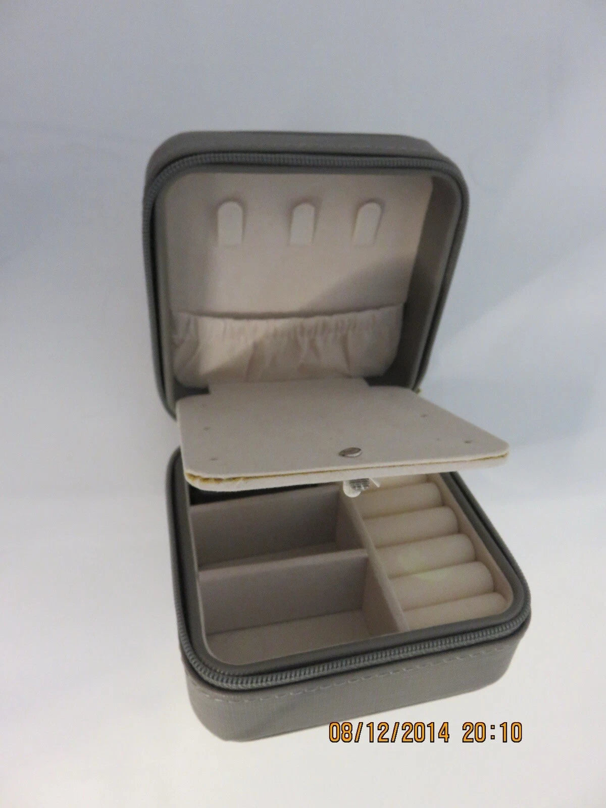 PLeather Small Jewelry Box Portable Travel Storage Case 4X4 3 Compartments | eBay