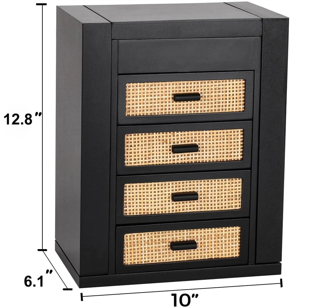 Jewelry Organizer, Rattan Jewelry Box, 5 Layer Wooden Jewelry Organizer Box w... | eBay