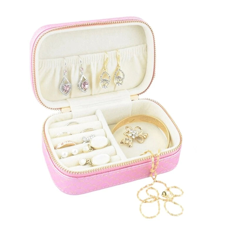 Large Capacity Jewelry Display Box Portable PU Travel Jewelry Case Storage Bag | eBay