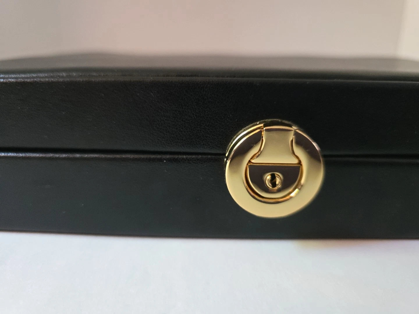 24 Grid Jewelry Box w/ Mirror Pouch & Key Attached Black Padded Top & Gold Clasp | eBay