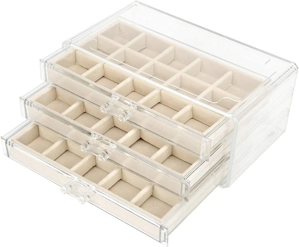 Acrylic Jewelry Organizer Makeup Cosmetic Storage Organizer box Clear Jewelry Ca | eBay