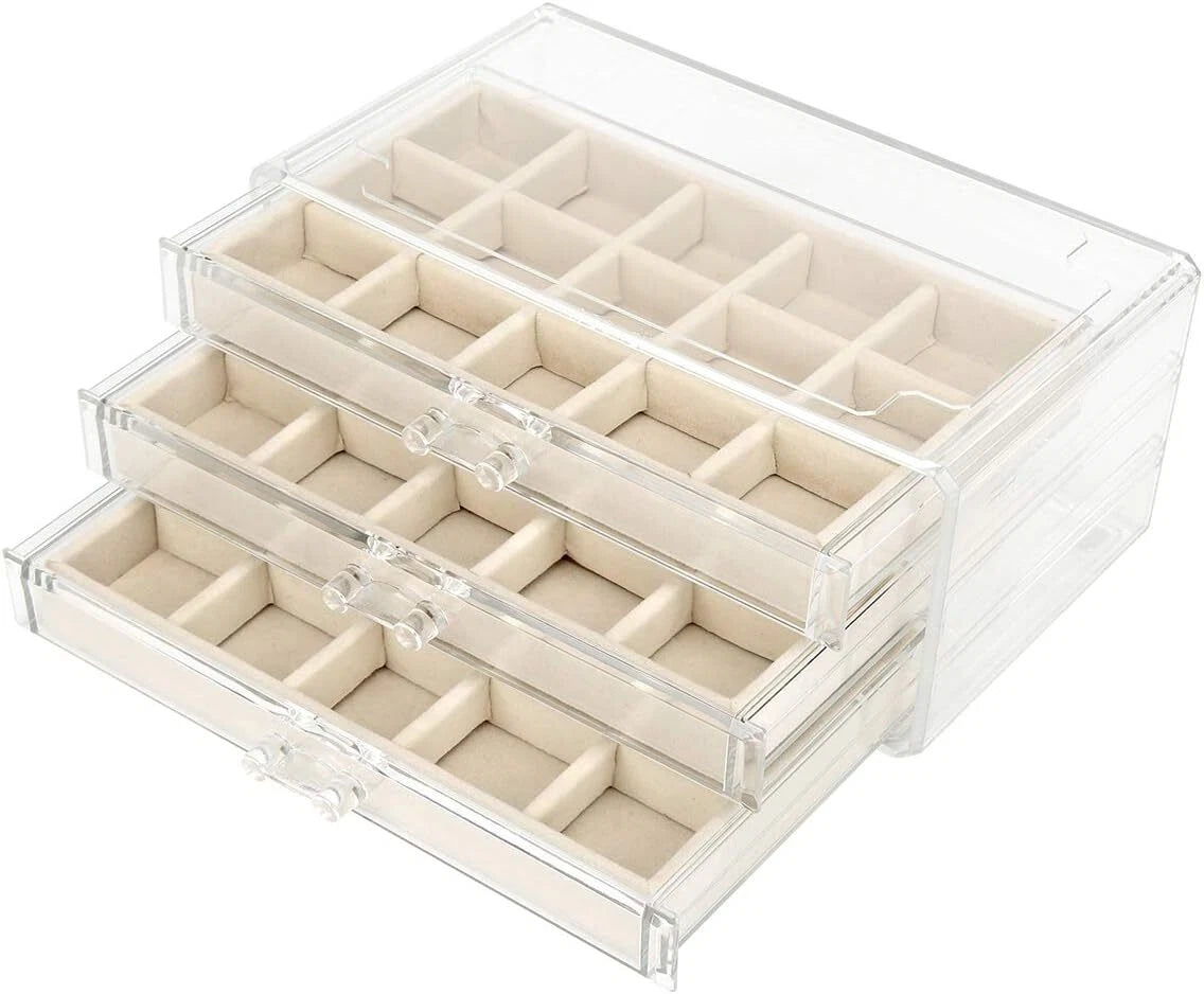 Acrylic Jewelry Organizer Makeup Cosmetic Storage Organizer box Clear Jewelry Ca | eBay