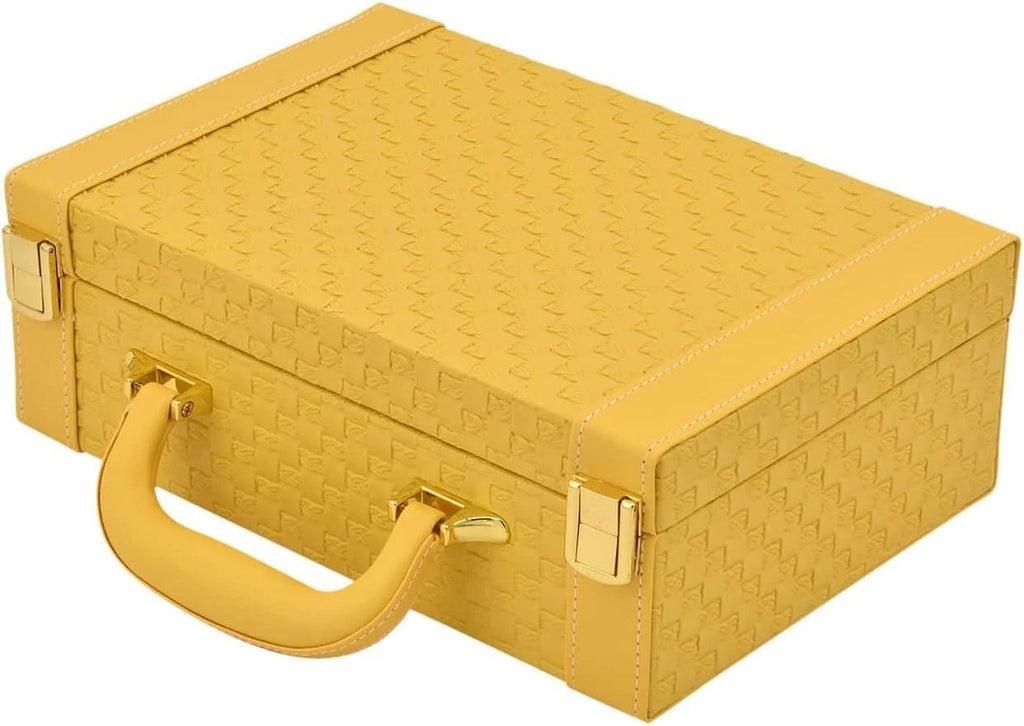 Jewelry Christmas Gifts Organizer Woven Texture Brief Style Faux Leather Box Cas | eBay