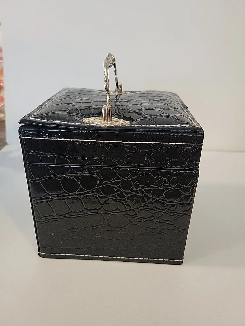 Black Square Mirror Jewelry Box Storage Organizer Women Case Jewelry | eBay