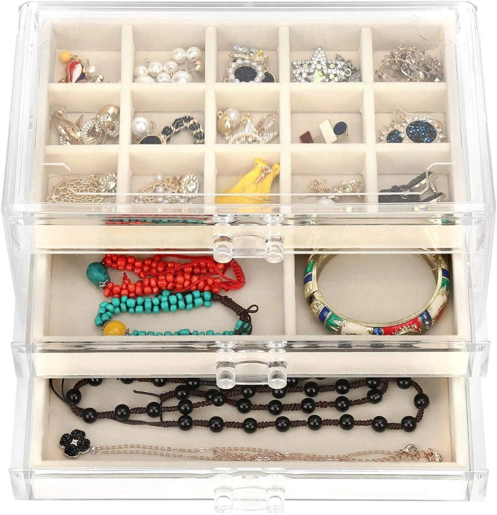 Acrylic Jewelry Organizer Makeup Cosmetic Storage Organizer box Clear Jewelry Ca | eBay